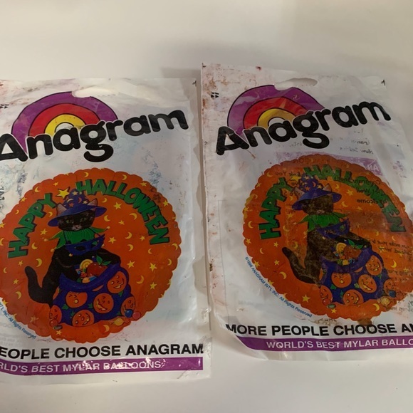 Other - Vintage Anagram cat Halloween witch balloons